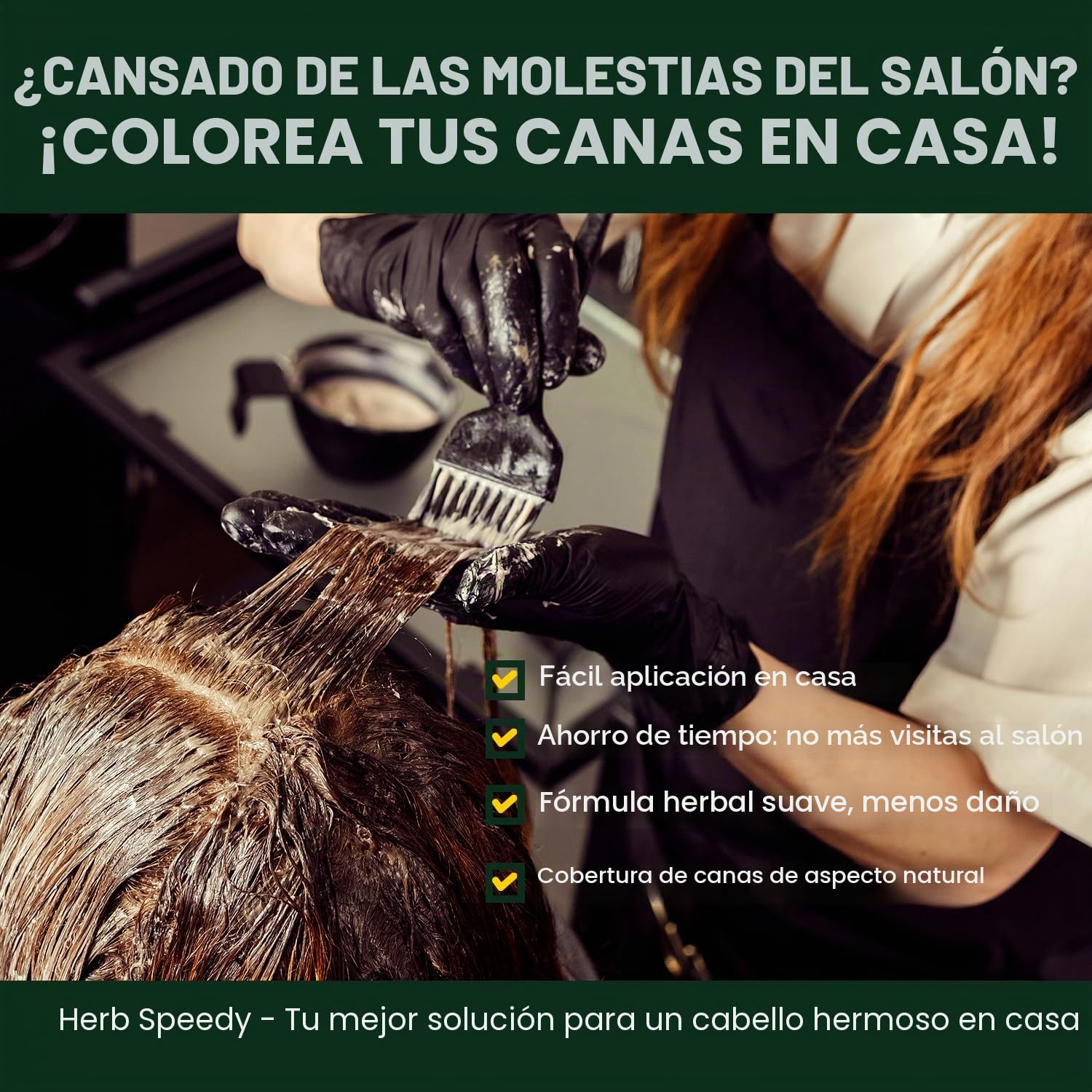 Herb Speedy Ppd libre de tinte de pelo y amoníaco libre color de cabello contiene de protección solar negro