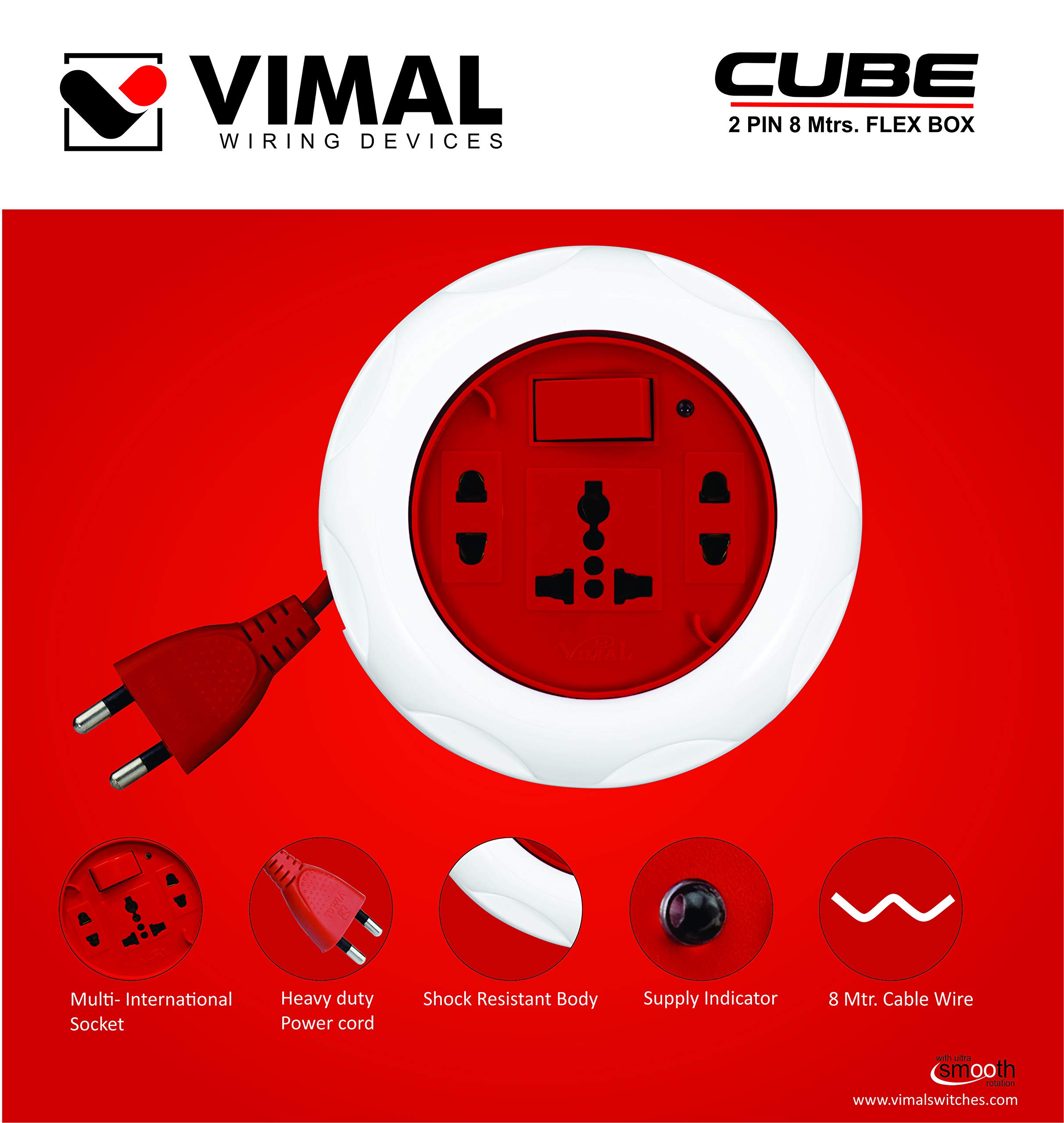 Buy VIMAL WIRING DEVICES Cube Flex Box Extension Cord Extension