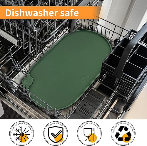 Miniatura 137 de KPWACD Tapete de alimentación de mascotas para perros y gatos, mantel individual de silicona para perros, antideslizante, impermeable, evita