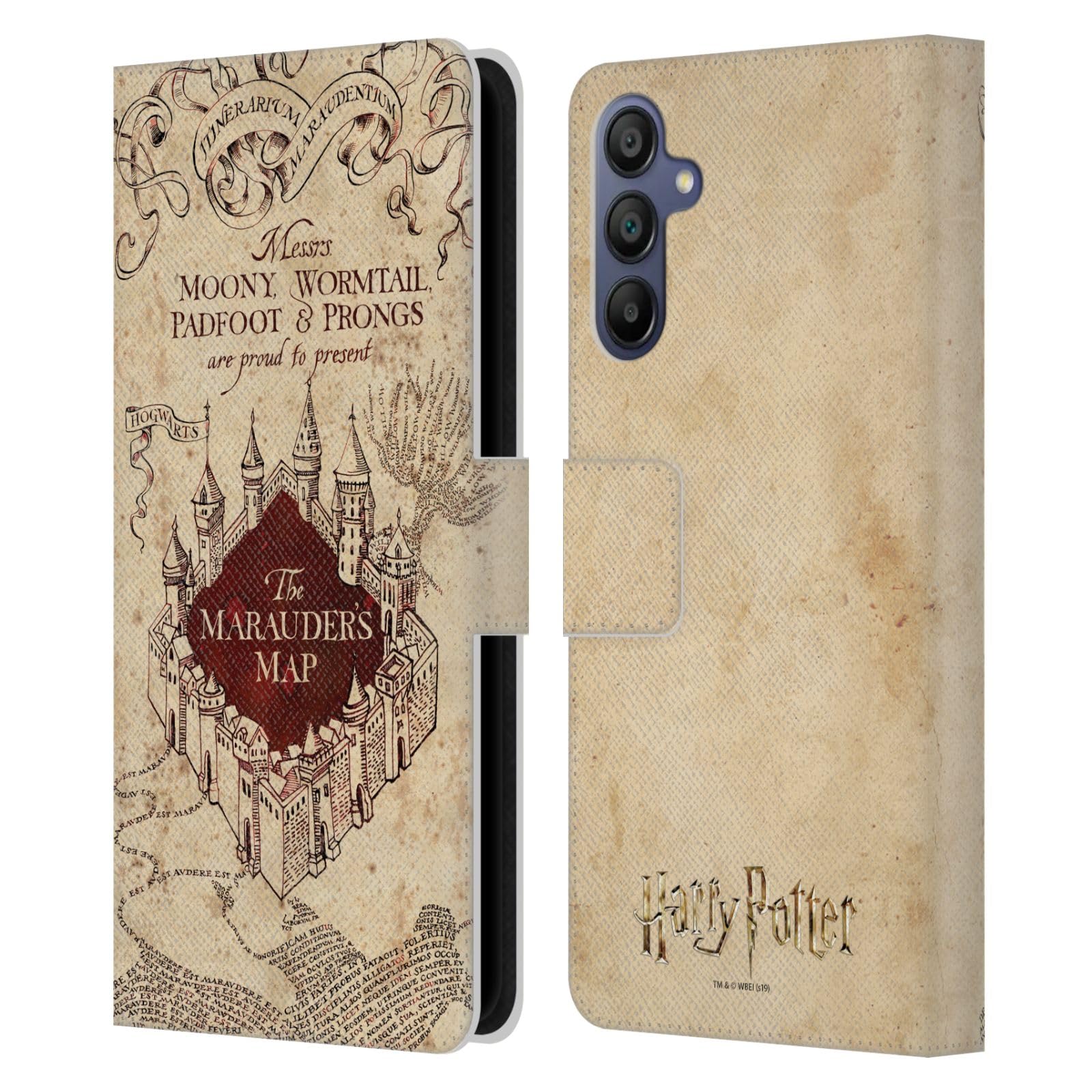 Head Case Designs Officially Licensed Harry Potter The Marauder's Map Prisoner Of Azkaban II Leather Book Wallet Case Cover Compatible With Samsung Galaxy A15