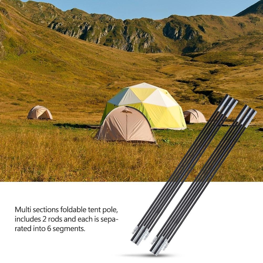 Kit de rechange pour poteaux de tente, tiges de tente en fibre de verre, accessoires pour 1 à 2 personnes de 1 à 2 personnes, kit de cadres d'auvent, 330 cm de long