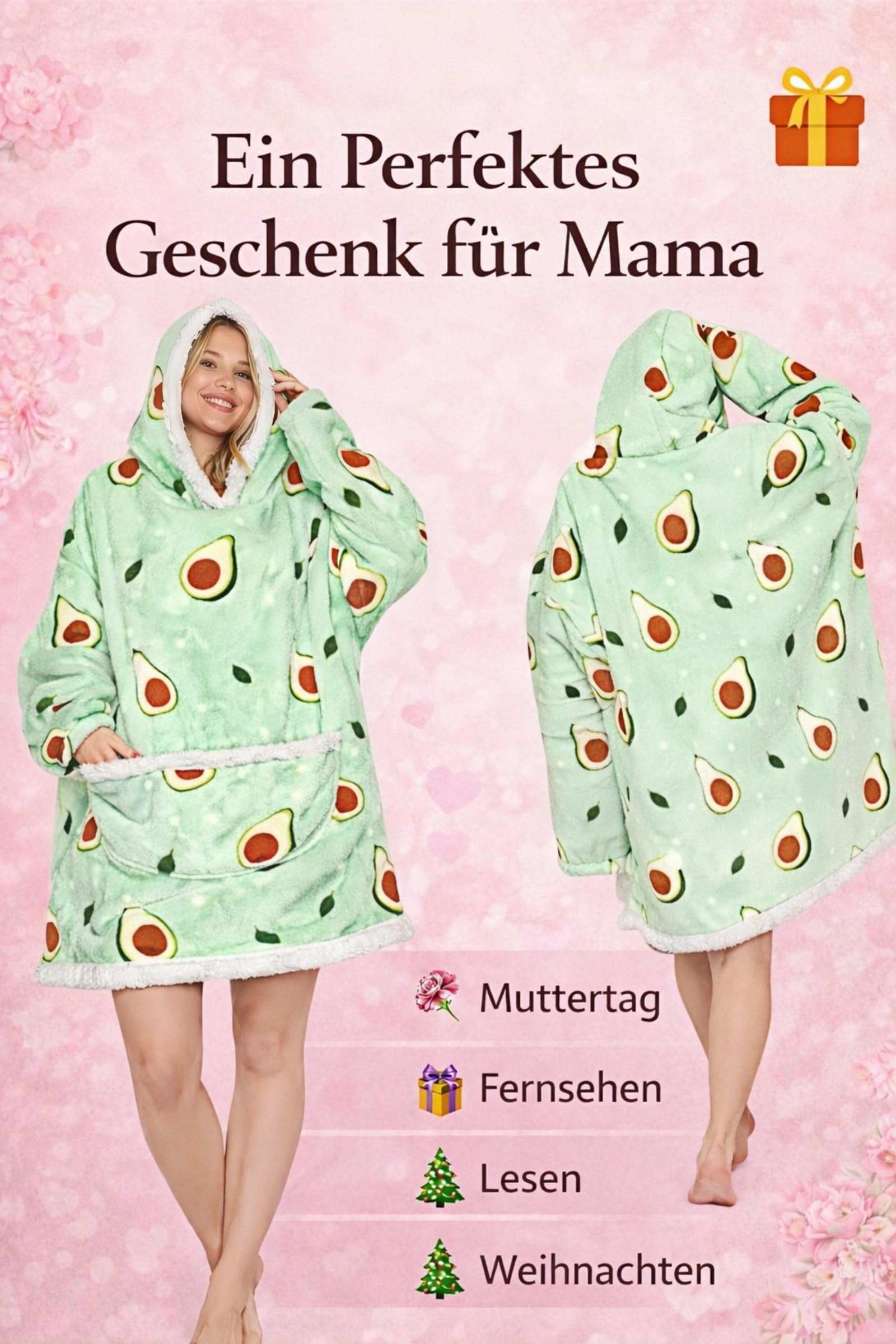 Sudadera con capucha de gran tamaño, manta de franela con mangas y bolsillo frontal, para adultos, mujeres, hombres, adolescentes, amigos, talla única