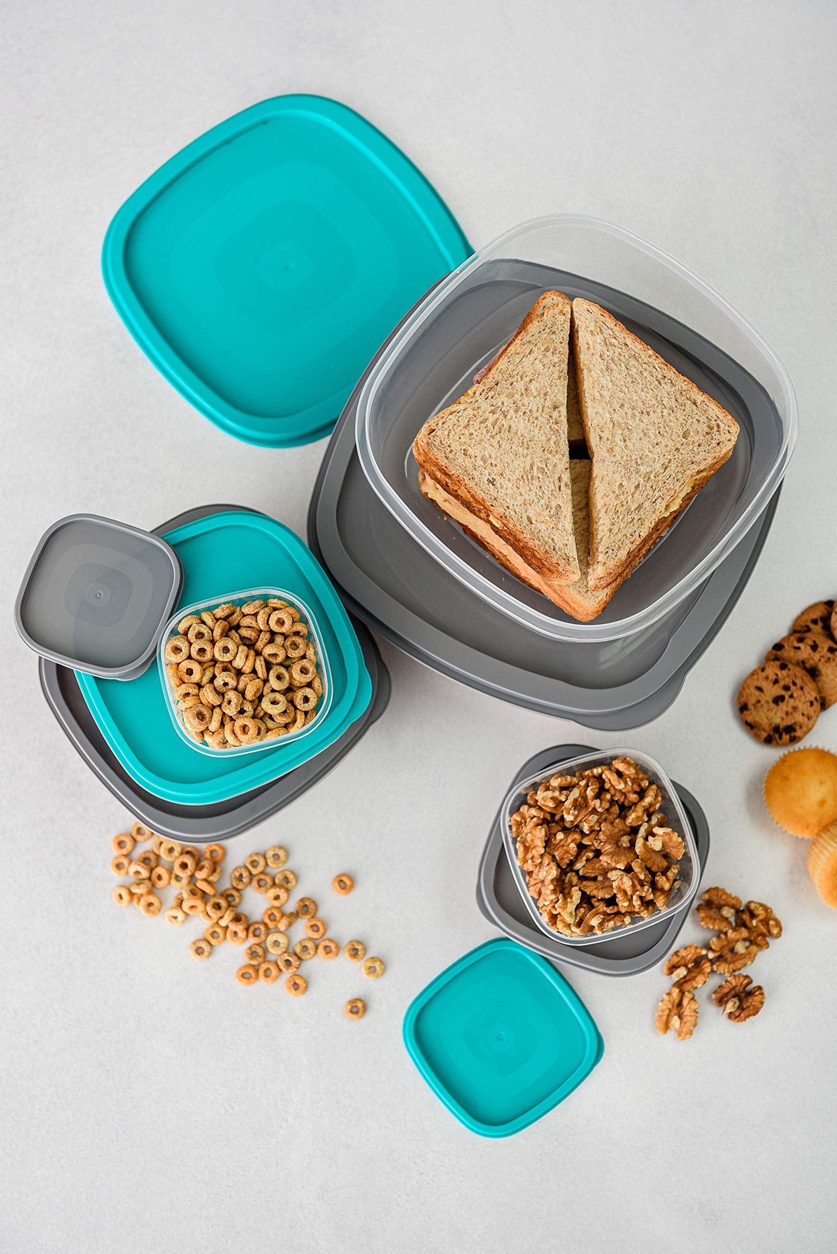 FiNeWaY 7pc Nesting Stackable Food Storage Containers Box with Airtight