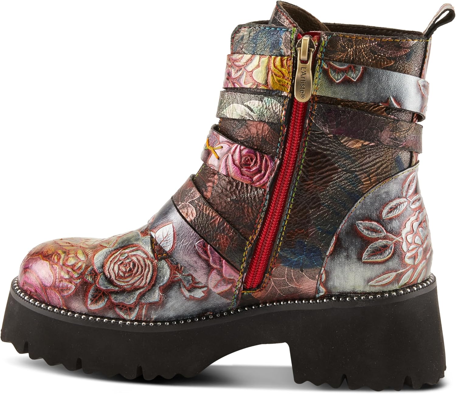 Spring Step L'Artiste Women's Rosaleen Leather Bootie Brown Multi EU 38 / US 7.5-8