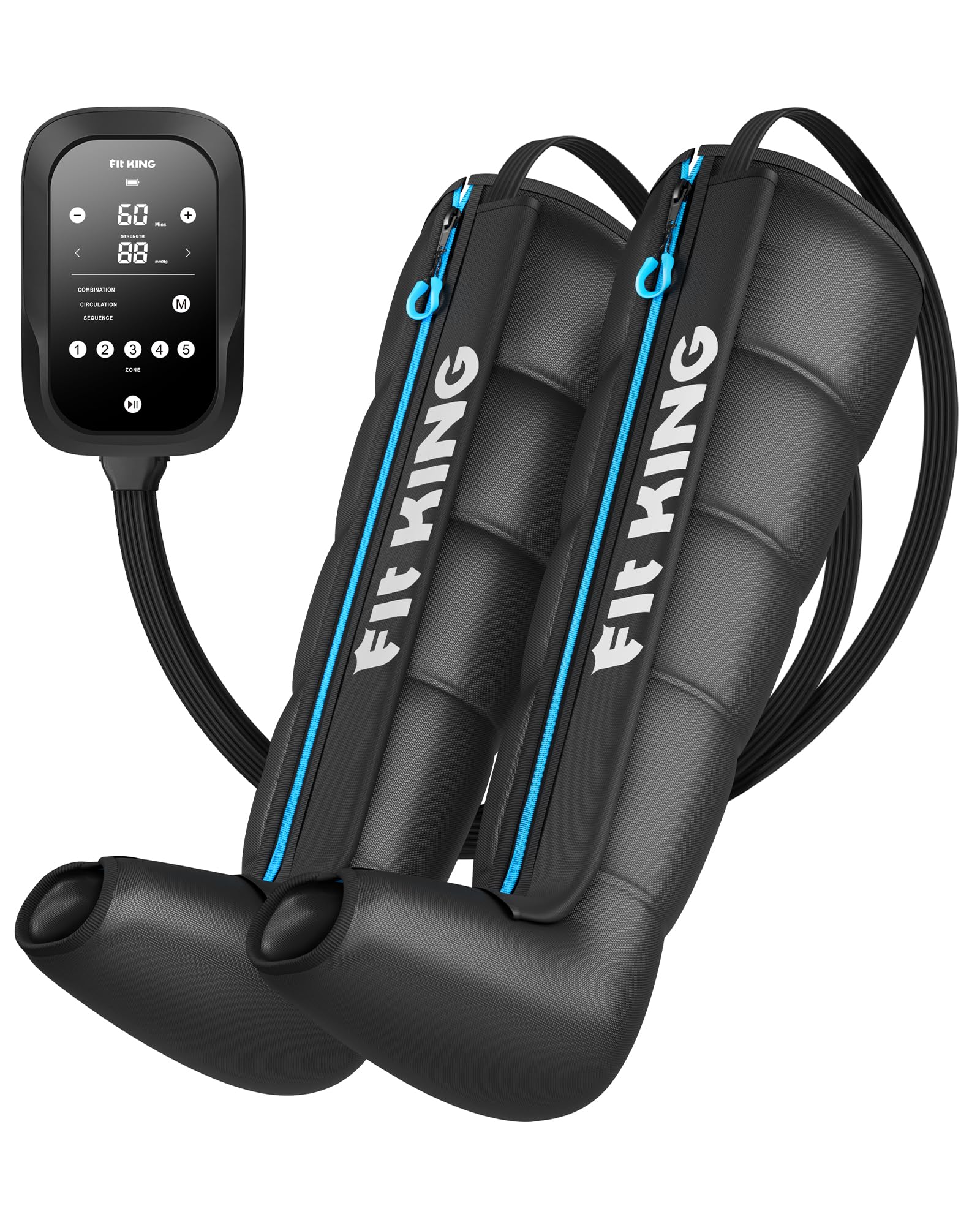 Rechargeable Leg Massagers for Pain and Circulation, Wireless Compression Recovery Boots with 5-Zone Massage for Muscle Pain Relief Fast Recovery Gift for Athletes Recovery (S)