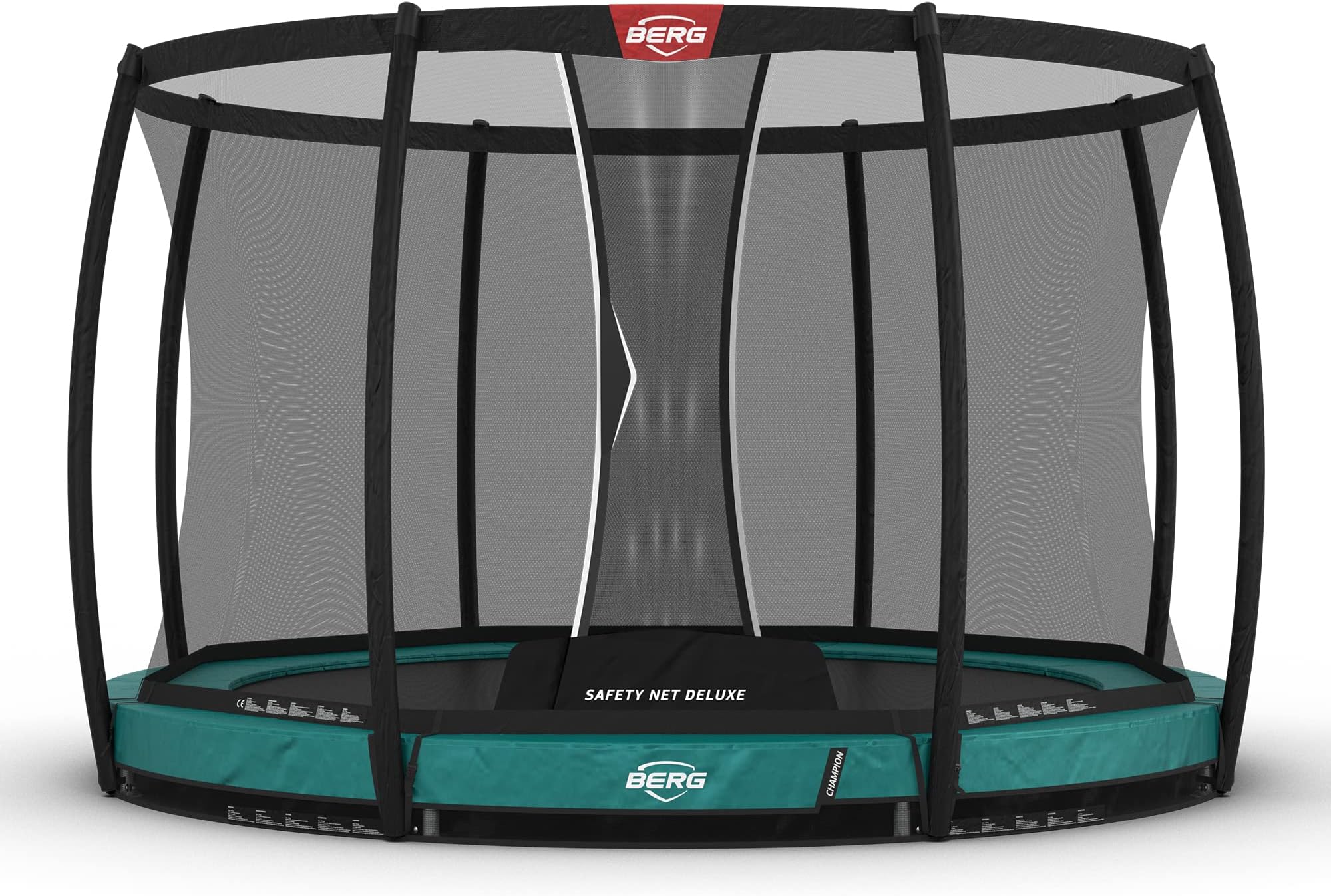 BERG Champion InGround 14ft Trampoline with Safety Net, Trampoline for Kids, High Performance & Safety Features, Jump Higher with Airflow