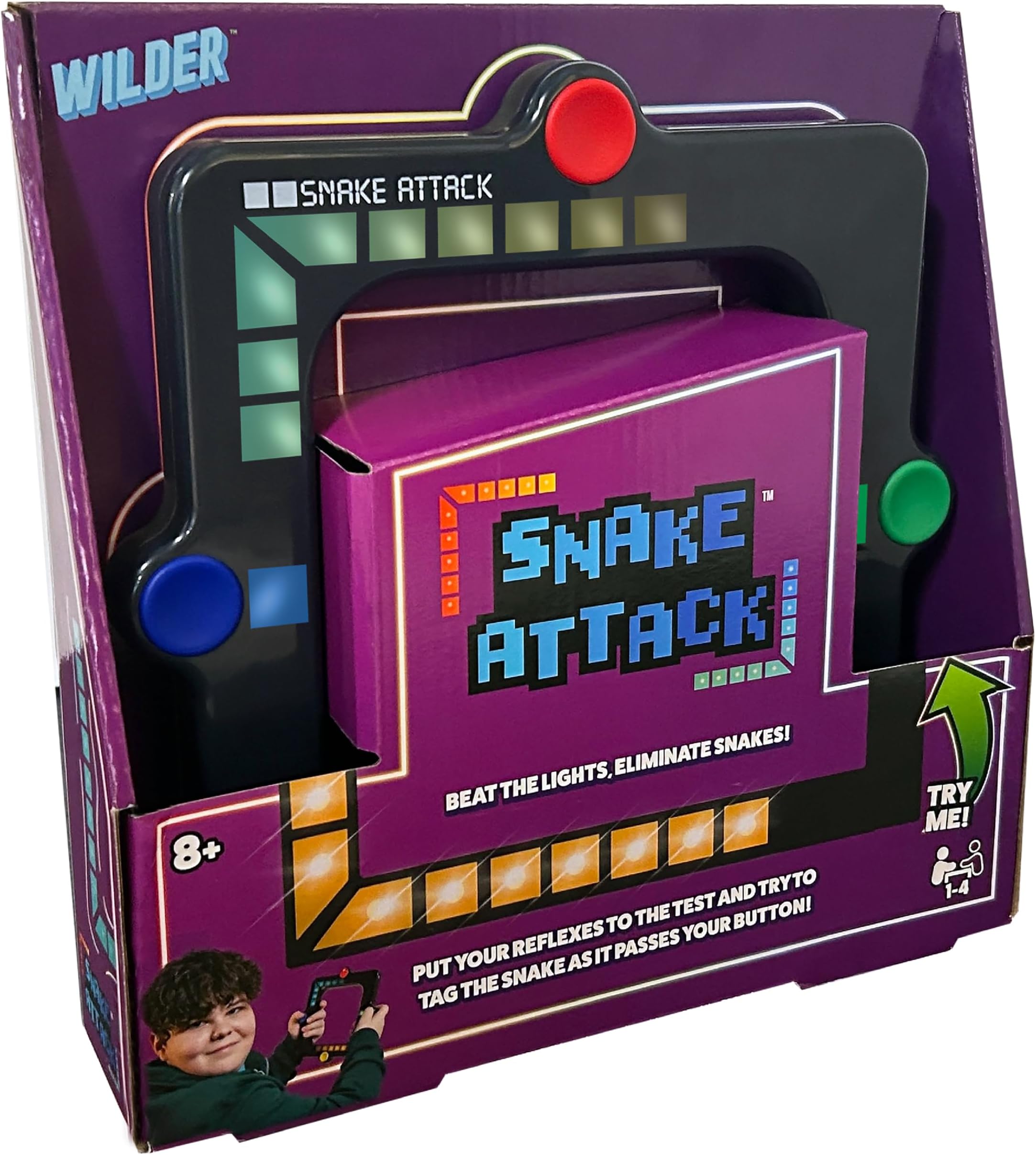 Snake Attack Electronic Handheld Game – Solo and Multiplayer Reflex Game for Kids Ages 8+