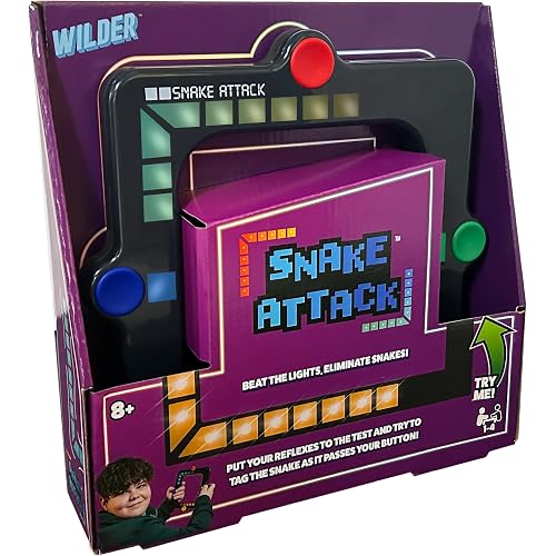 Snake Attack Electronic Handheld Game – Solo and Multiplayer Reflex Game for Kids Ages 8+