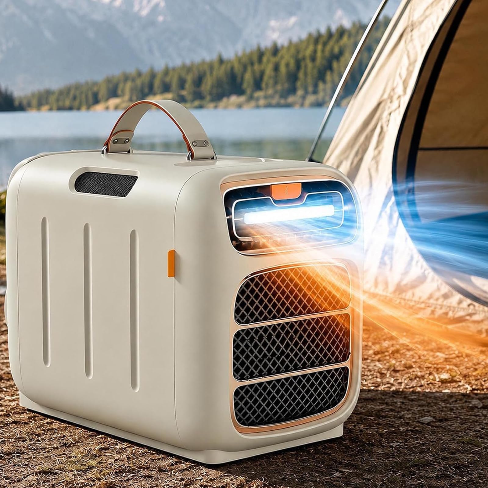 1400W Aire acondicionado mano tiendas campaña,3velocidades Cold+Heat