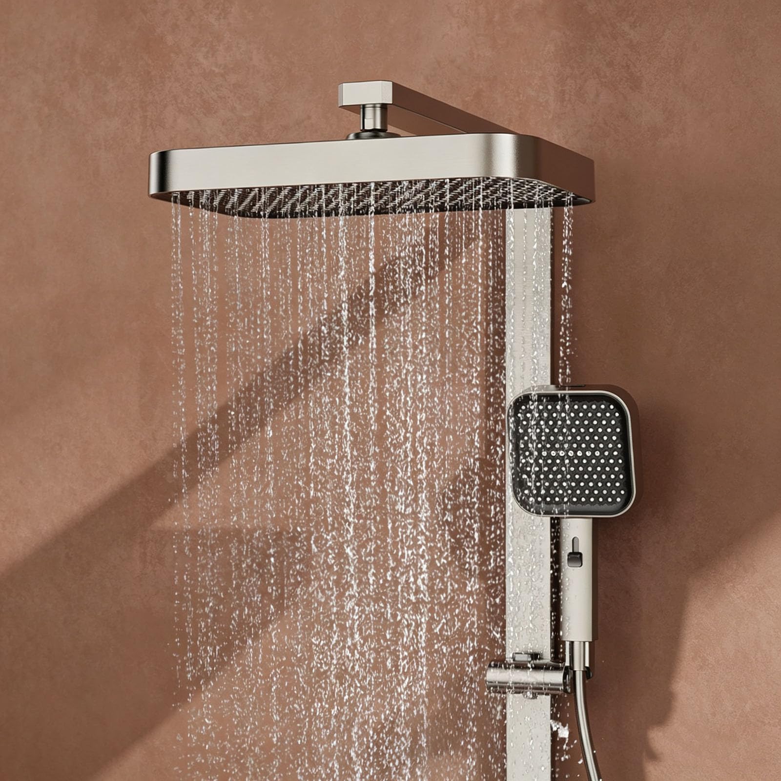 grifos para duchas de baño columna exterior de pared gris Pistola