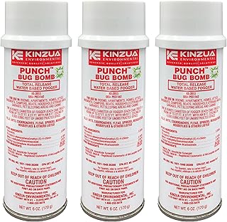 Kinzua Environmental Punch Bug Bomb, Insect Fogger Kills All Mosquito, Cockroach, Flea, Ant, Spider & More, Insect Foggers for Indoor & Outdoor Use, Non-Staining, Water-Base Formula, 6 oz, Pack of 3