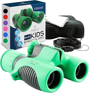 Think Peak Toys Binoculars for Kids High Resolution 8x21 Best Compact Binocular Set for Bird Watching Hiking Outdoor Games Camping Backyard Safari Learning Outside Play Boys and Girls Gifts
