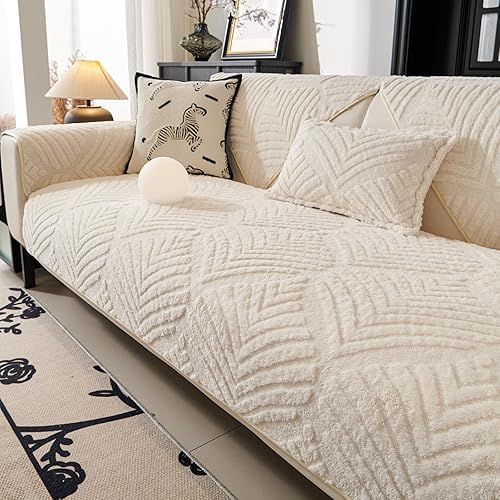 Fundas de sofá (1 unidad, beige blanco, 35.4 x 63 pulgadas)