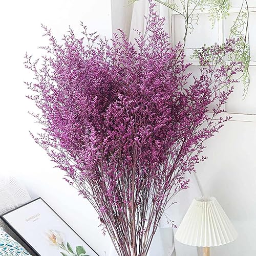 Ramo de flores secas, paquete de flores de caspia seca, lavanda floral, arreglos florales artificiales para decoración de bodas, coronas de puerta,