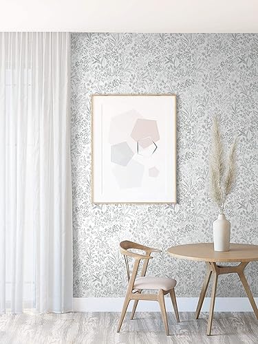 Miniatura 8 de Heroad Papel tapiz floral de 16.1 x 393 pulgadas, papel tapiz autoadhesivo de flores silvestres, papel de contacto autoadhesivo para gabinetes,