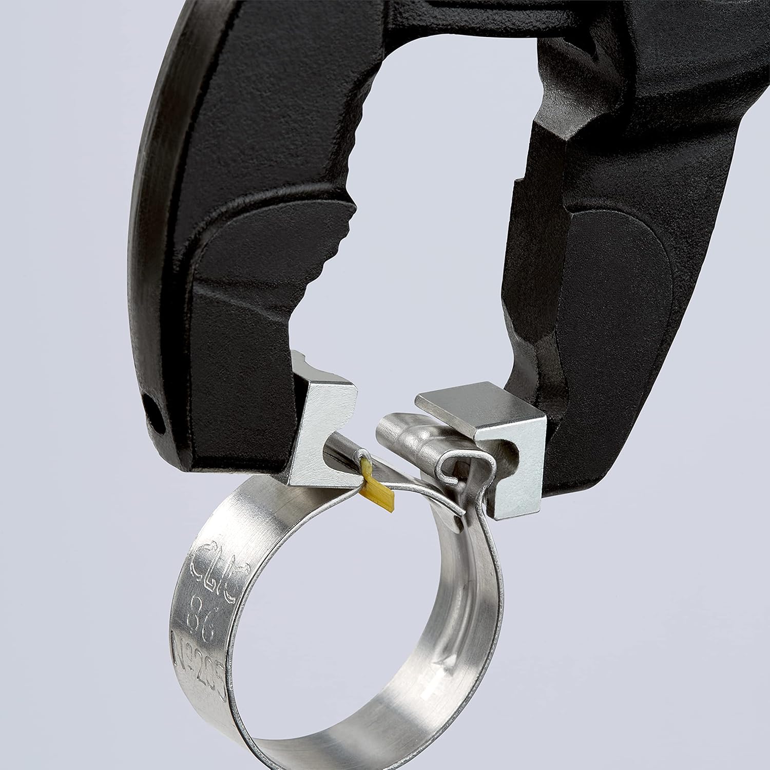 Knipex Hose Clamp Pliers for Click clamps grey atramentized, with non-slip plastic coating 250 mm (self-service card/blister) 85 51 250 C SB