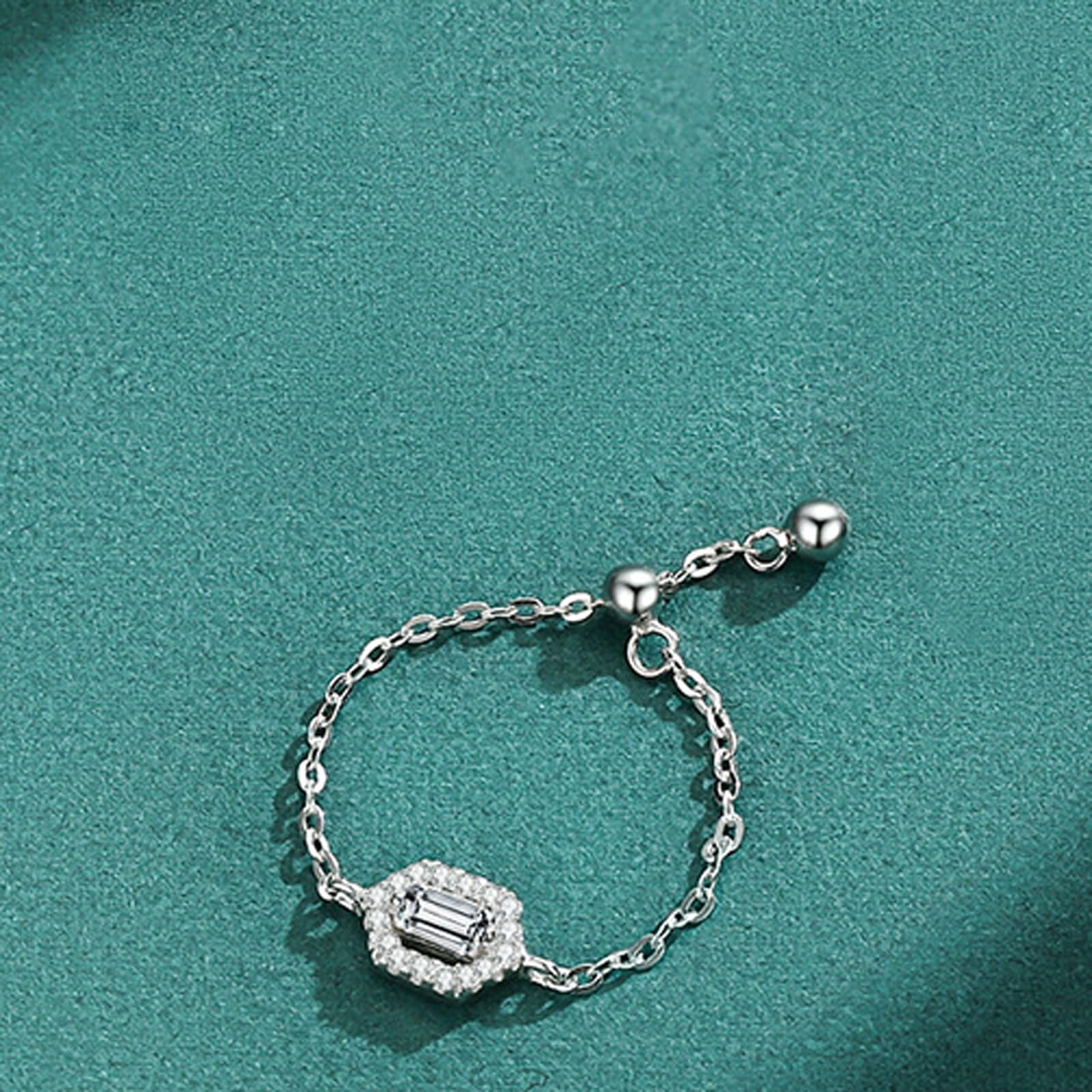 Łańcuszek Halo, pierścionki ślubne, złoto 750, dla kobiet z diamentami, obrączki ślubne dla niej, 9/14/18K białe złoto i Pt950, rozmiar 47 (15,0)-65 (20,7)