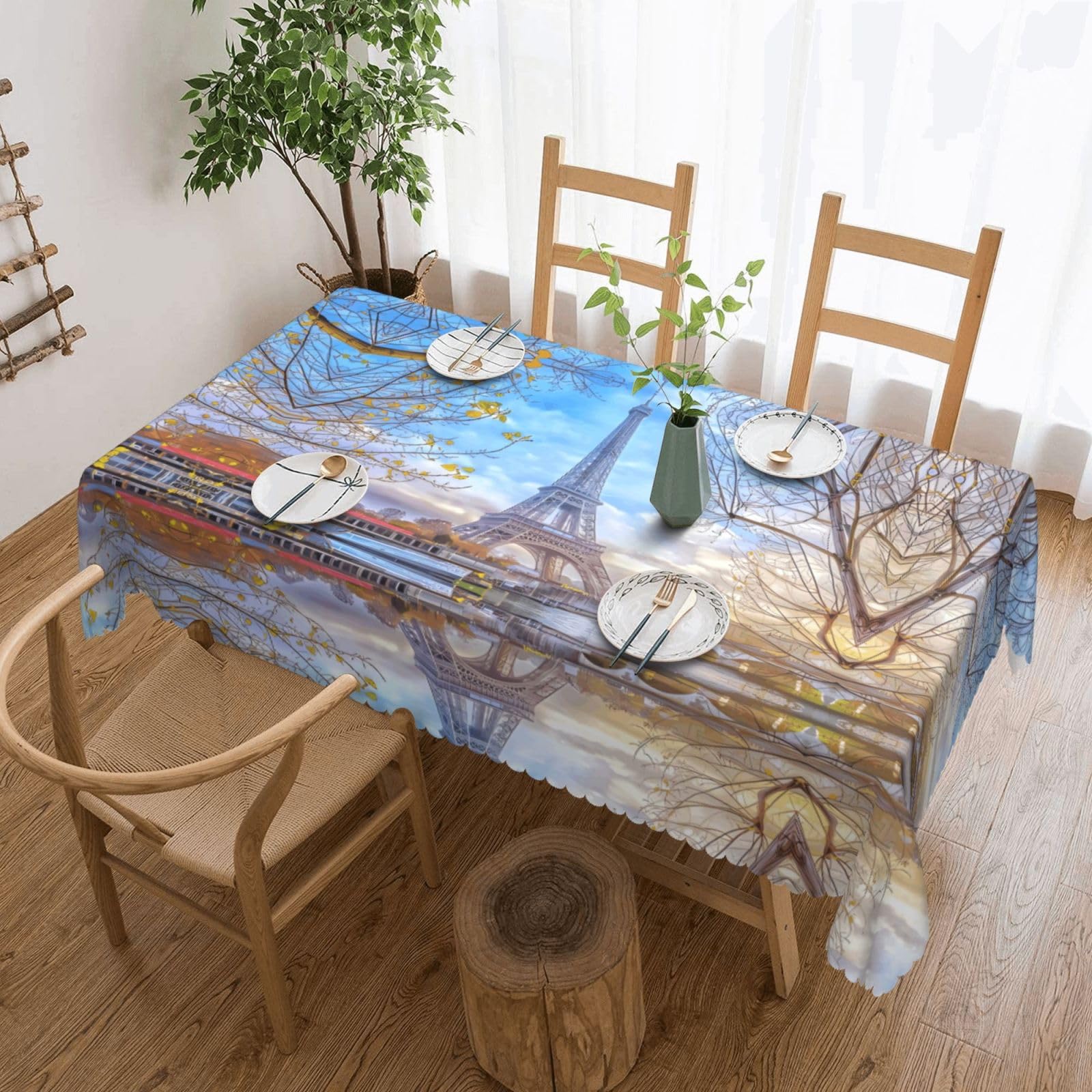 MROWYC Eiffel Tower (1) Printed tablecloths are suitable for hotels, picnics, and parties, and can effectively protect the tabletop