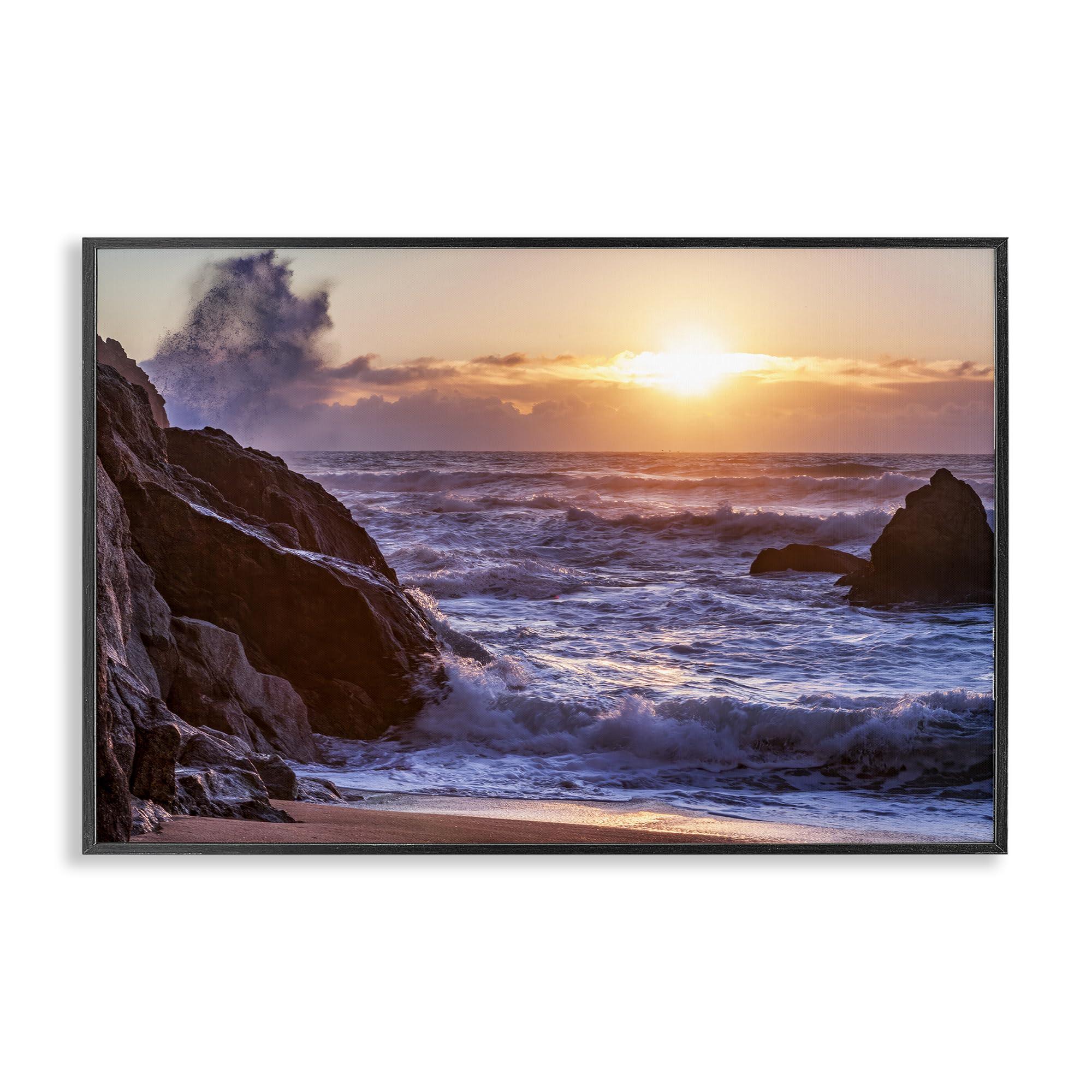 Stupell Industries Siren Song Rocky Shore 'Siren Song Rocky Shore', Framed Giclee Art, Black, 24 X 16 Inches, Easy To Hang And Sturdy, Made In Usa, By Shelley Carlisle