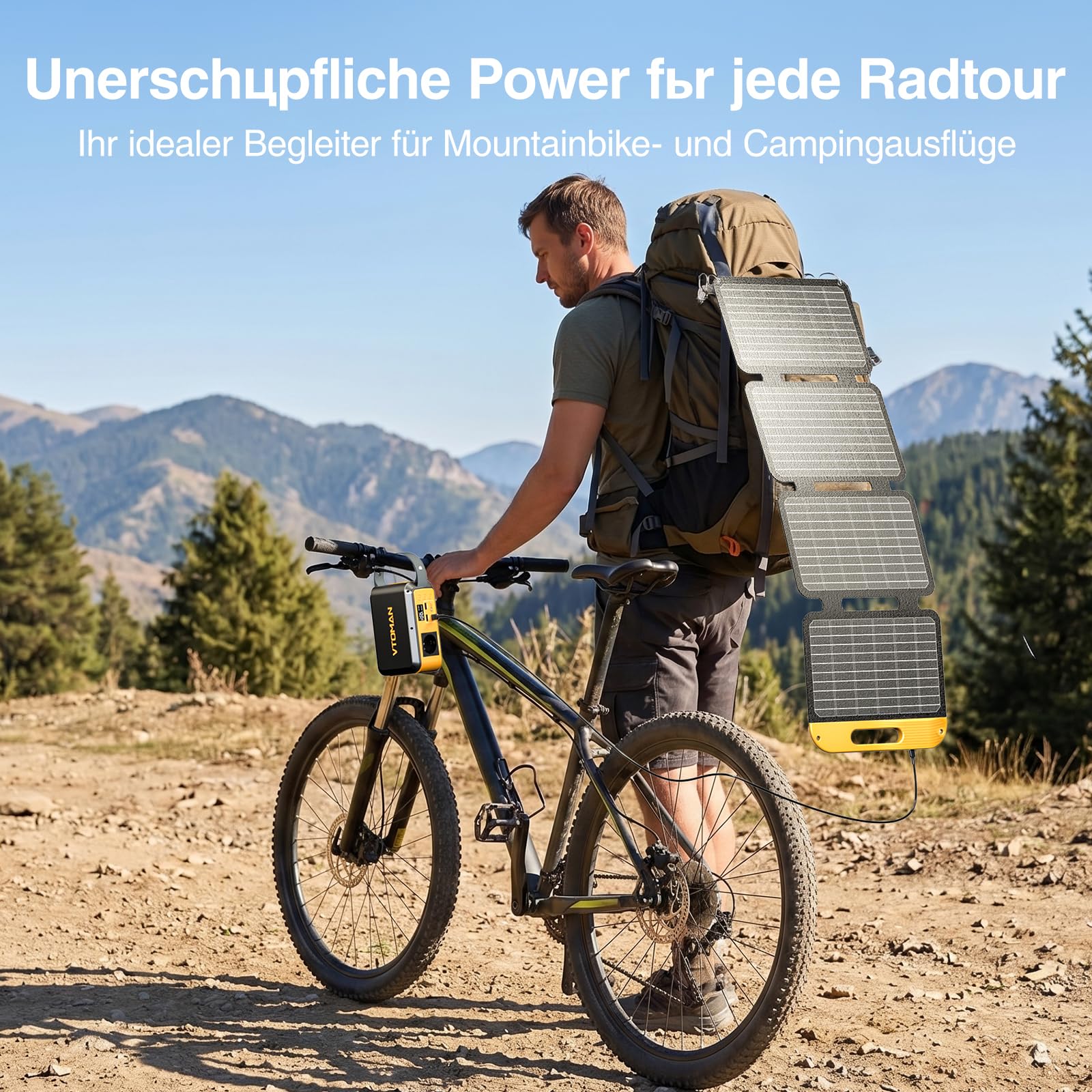 VTOMAN Jump 100 Tragbare Power Station mit 40W Solarpanel, 89.6Wh LiFePO4-Batterie, AC 100W (Spitzenleistung 200W) Steckdose und PD 65W Schnellladung für Camping, Zuhause, RV