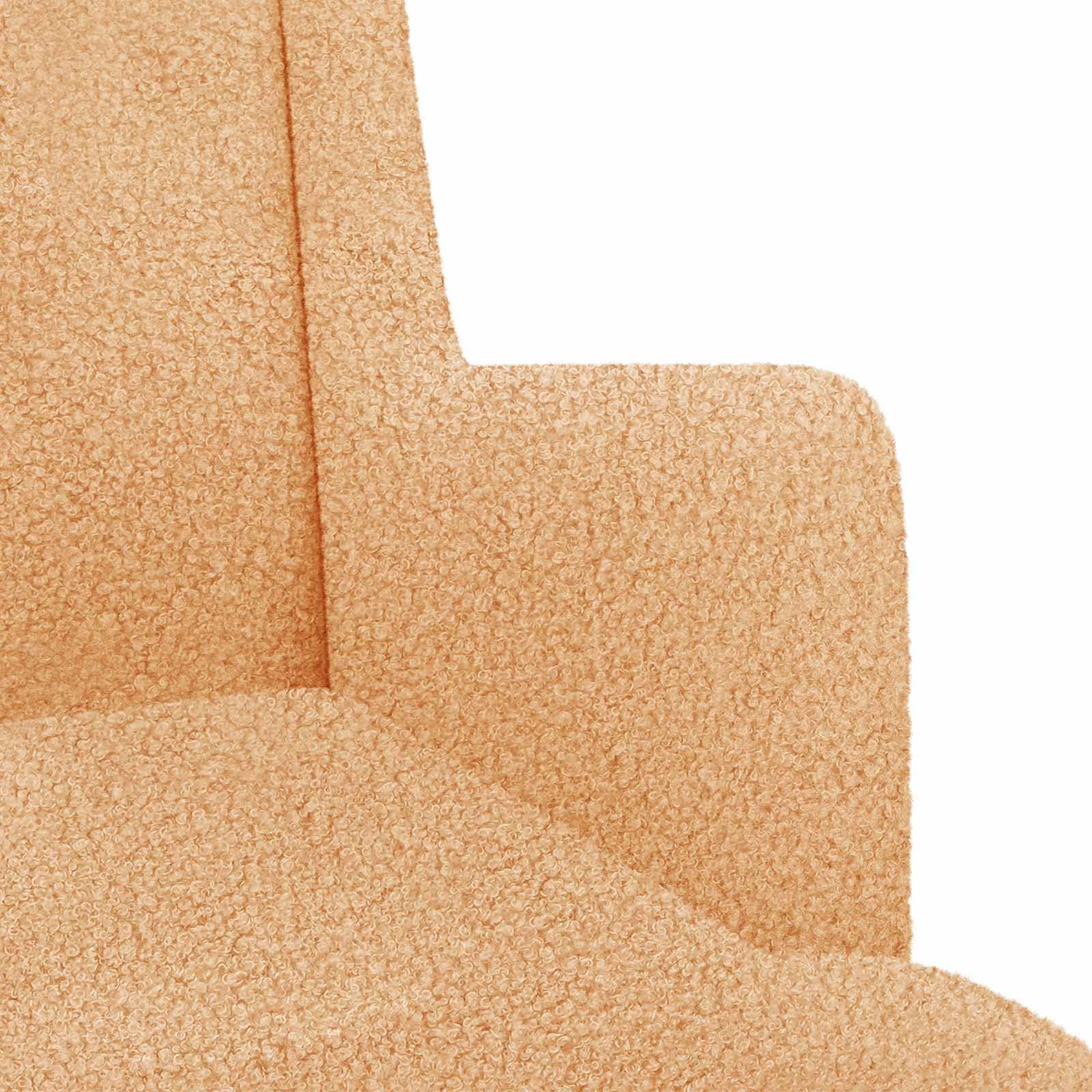 Mecedora Bouclé beige con estructura de metal y madera, 62 x 80 x 85 cm, función basculante y cómodo acolchado para salón, dormitorio, habitación infantil y tranquilidad