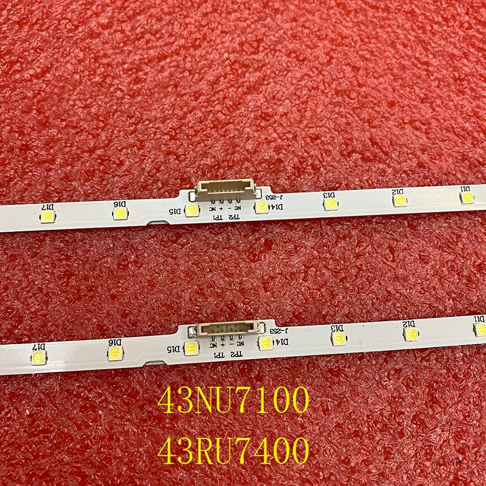 Striscia LED (2) Adatta for Samsung UE43NU7190U UE43RU7179U UE43NU7092 UE43NU7090 UE43NU7170 UE43RU7100 UE43NU7120U UE43RU7120 UE43NU7199U(4pcs for 2 TV)