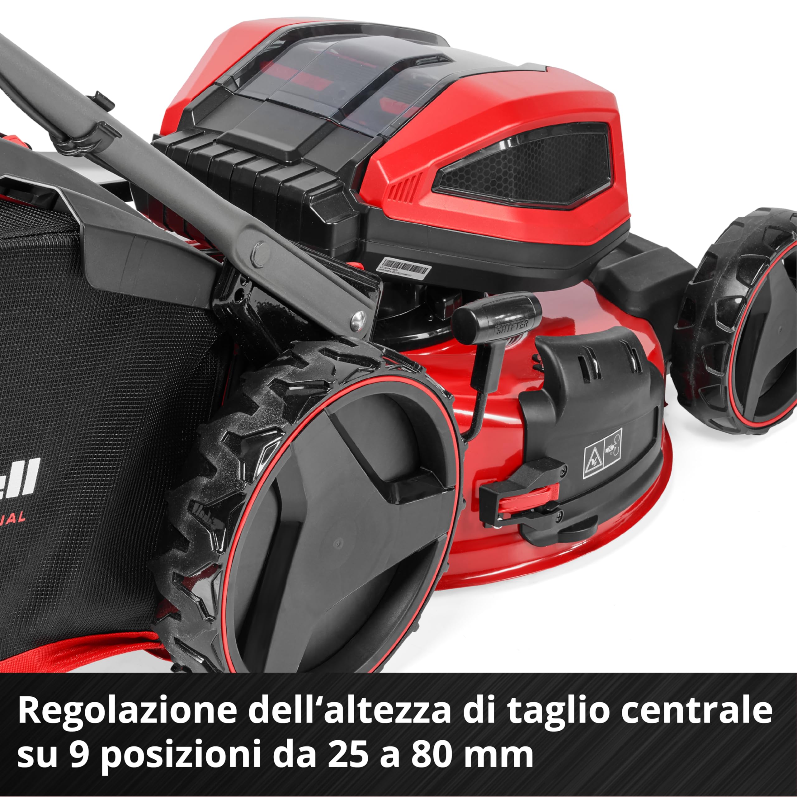 Einhell tosaerba GP-CM 36/52 S Li BL Kit Power X-Change (36 V, larghezza di taglio 52 cm, fino a 1200 m², Brushless, cesto da 65 litri, ruota motrice, incl. 4 batt. da 5,2 Ah + 2 Twincharger)