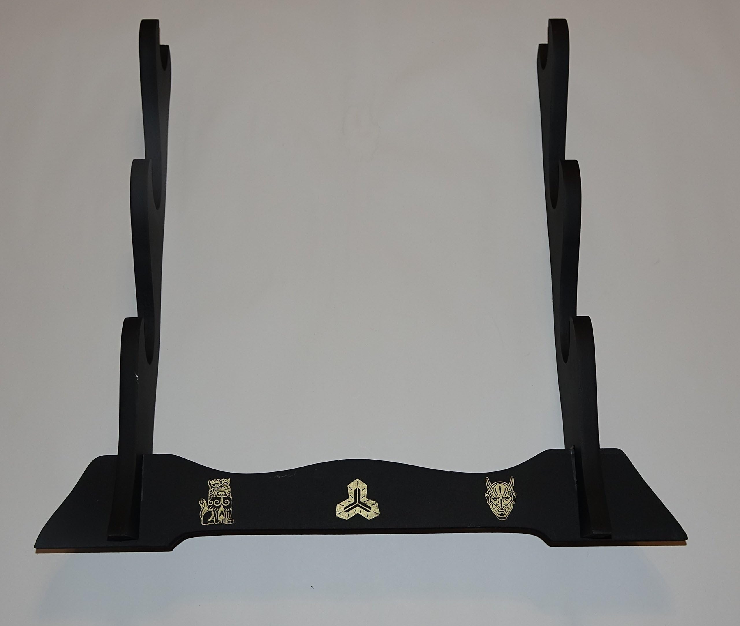 Medieval Deluxe Kill Bill Signal 1 Tier Glossy Finish Table Kanata Ninja Sword Display Stand with The Bride Also Bill & The Kill Bill Words in Gold on Stand