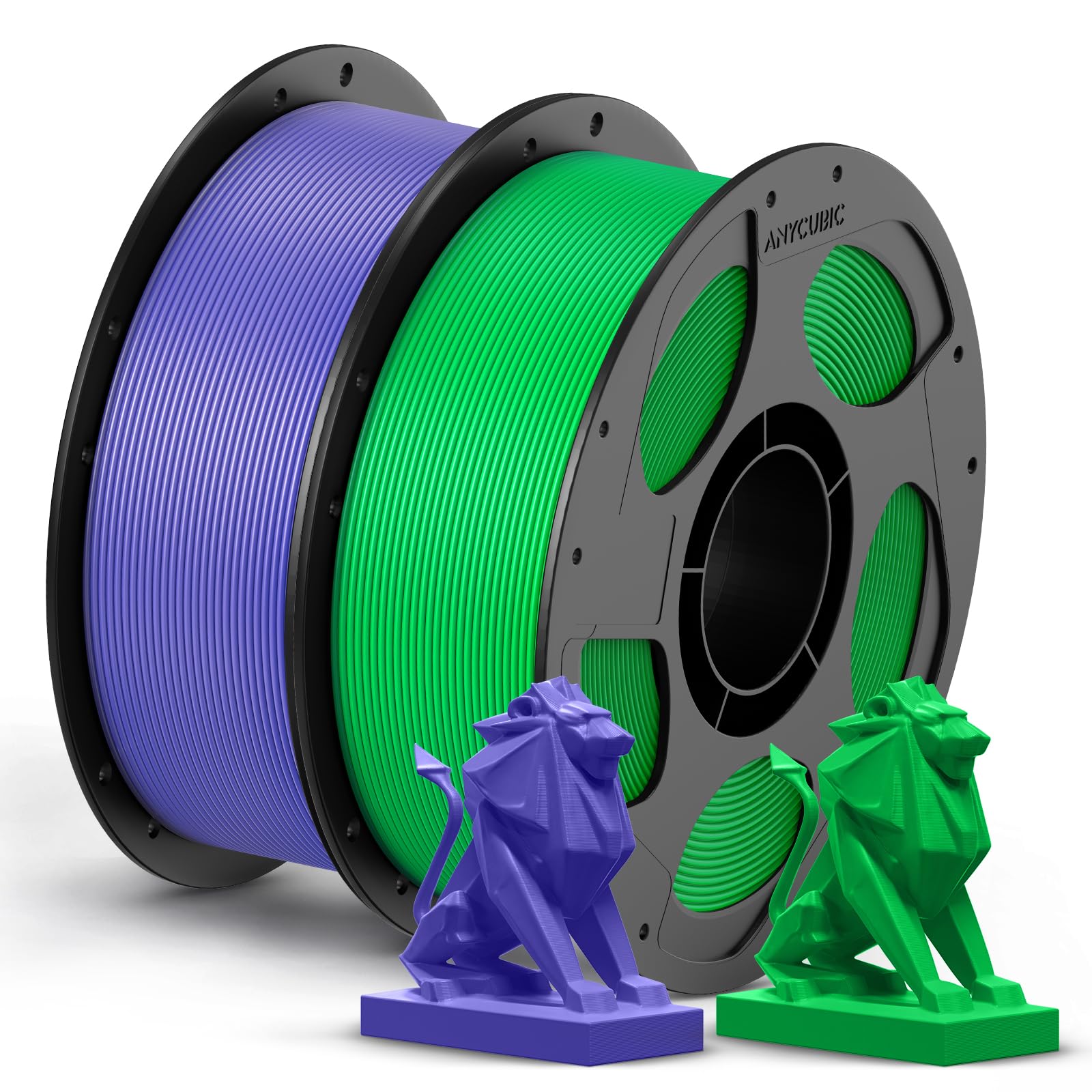 ANYCUBIC PETG Filament 1,75mm, Robustes und Langlebiges 3D Drucker Filament, Geringe Verzugneigung und hervorragende Schichthaftung, 2KG PETG Lila Grün