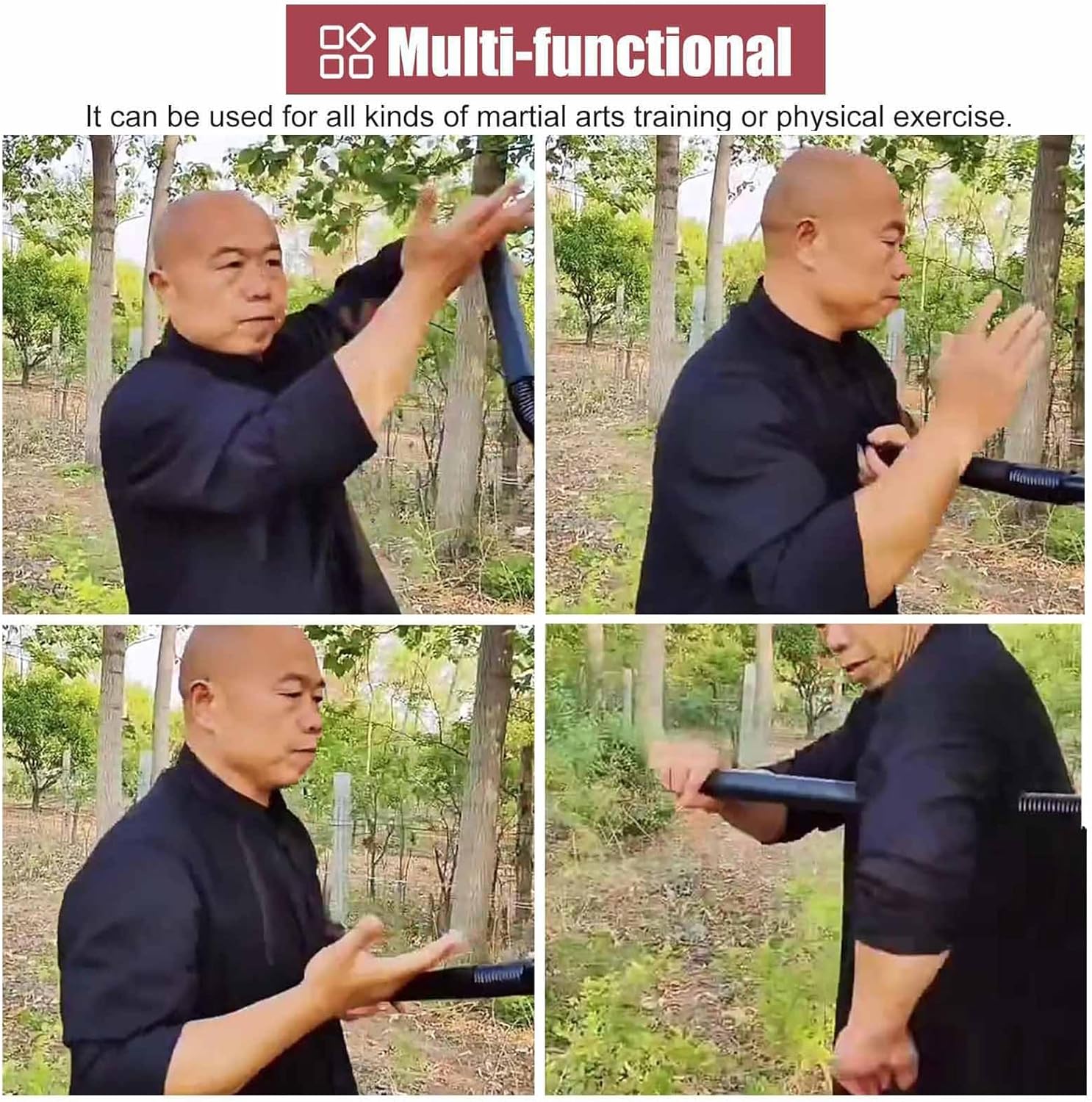 Wing Chun Dummy for Martial Arts Training, Chinese Kung Fu Trainer Attachment, Wall Mounted Portable Wooden Dummy Arm, Suitable for Tied to Trees/Hard Objects