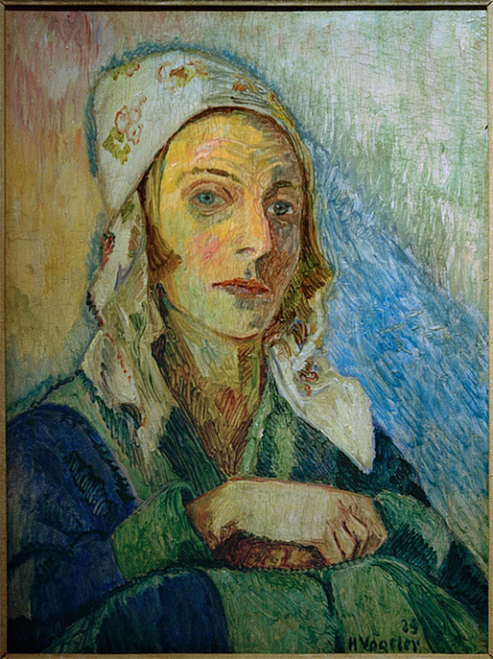 SERENDIPITP Vintage Picture Print on Canvas Wall Art Poster Portrait Sonja Marchlewska by Heinrich Vogeler Artwork Print Poster for Wall Decor 60x90cm