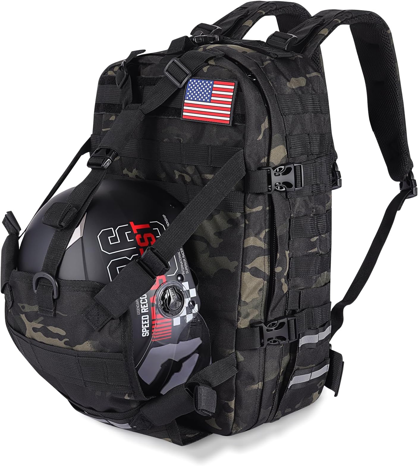 Motorcycle Cycling Helmet Backpack, Large Capacity Waterproof Helmet Holder, Storage Bag Hiking Backpack