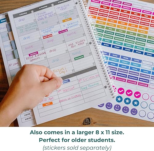 Miniatura 7 de Order Out Of Chaos Agenda académica 2025-2026, agenda escolar, diaria, semanal y mensual de gestión del tiempo, tamaño 8.5x8.25 (regaliz)