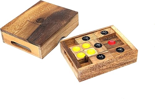 Miniatura 4 de Setting Sun rompecabezas de bloques deslizantes STEM, también conocido como Huarong Dao o Klotski de SiamMandalay con caja de regalo SM (en la foto)