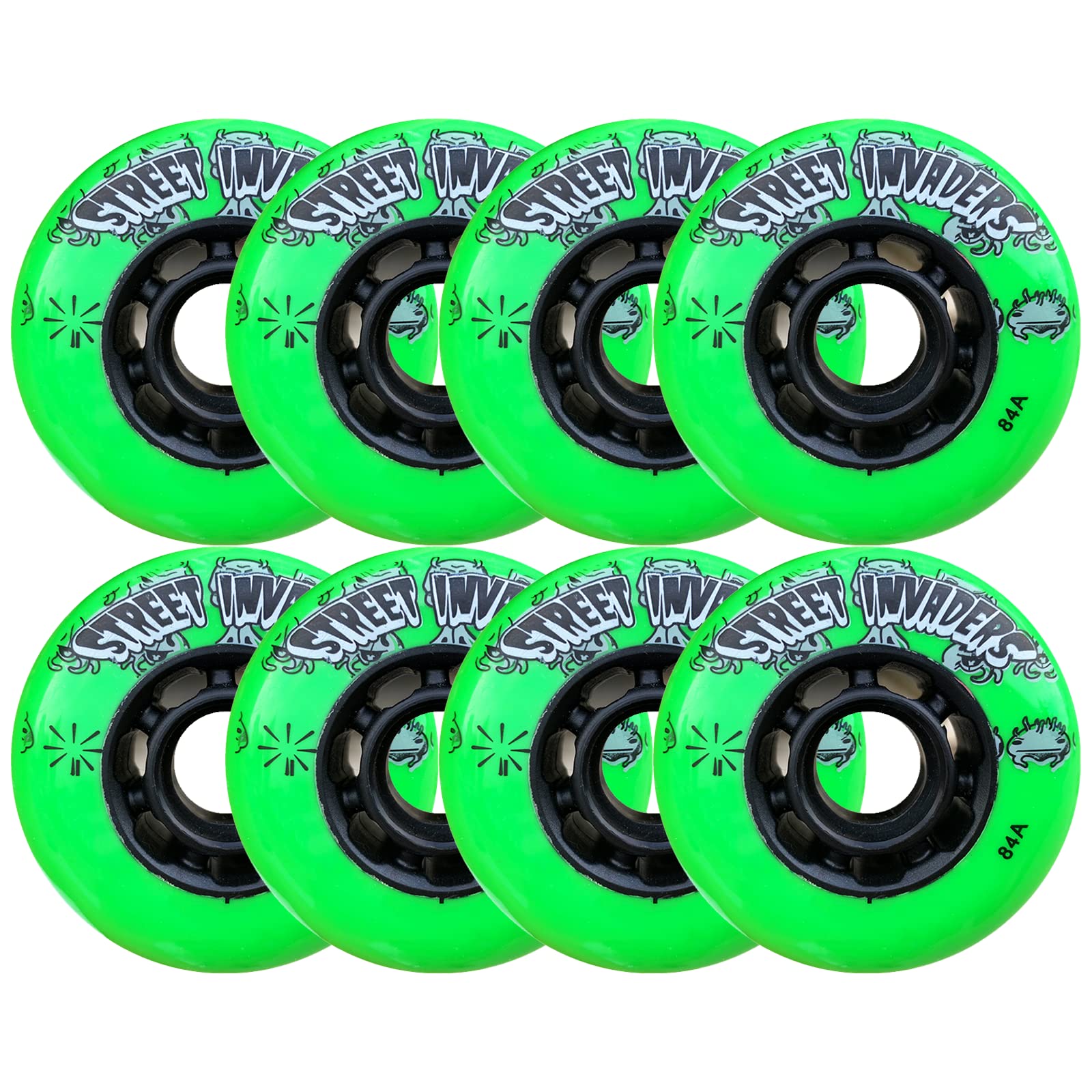 Ruedas de Patines en línea 72mm/ 76mm/ 80mm Ruedas de Repuesto para Patines en línea para Patines de Hockey sobre Ruedas Cepillo de Rueda de Flor Plana Calle Etc.