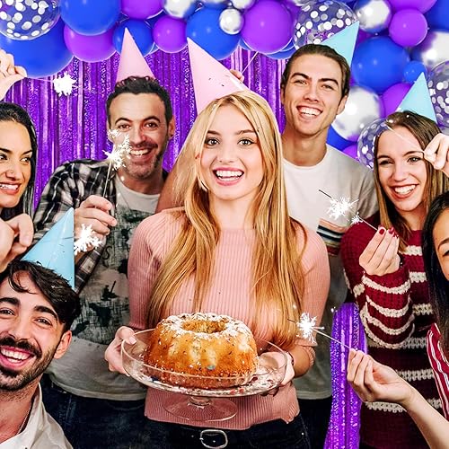 Miniatura 6 de Kit de arco de guirnalda de globos color morado, azul y plateado, globos metálicos y plateados, videojuegos, cumpleaños, videojuegos, videojuegos,