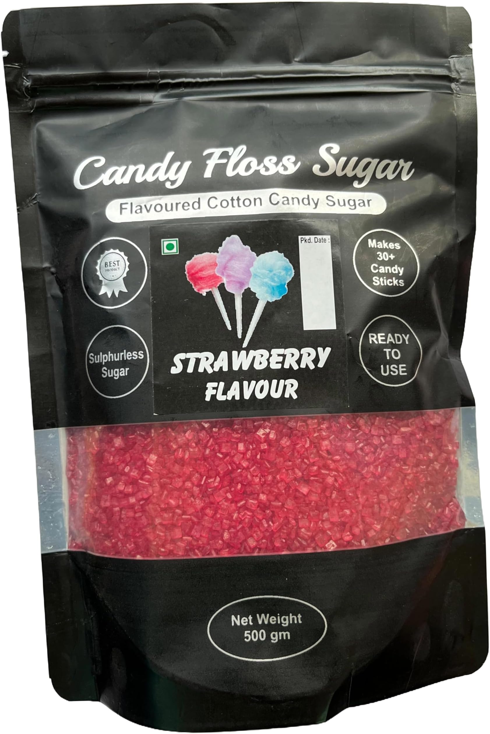 CLICK FOOD PRODUCTS Strawberry Flavoured Cotton Candy Floss Sugar