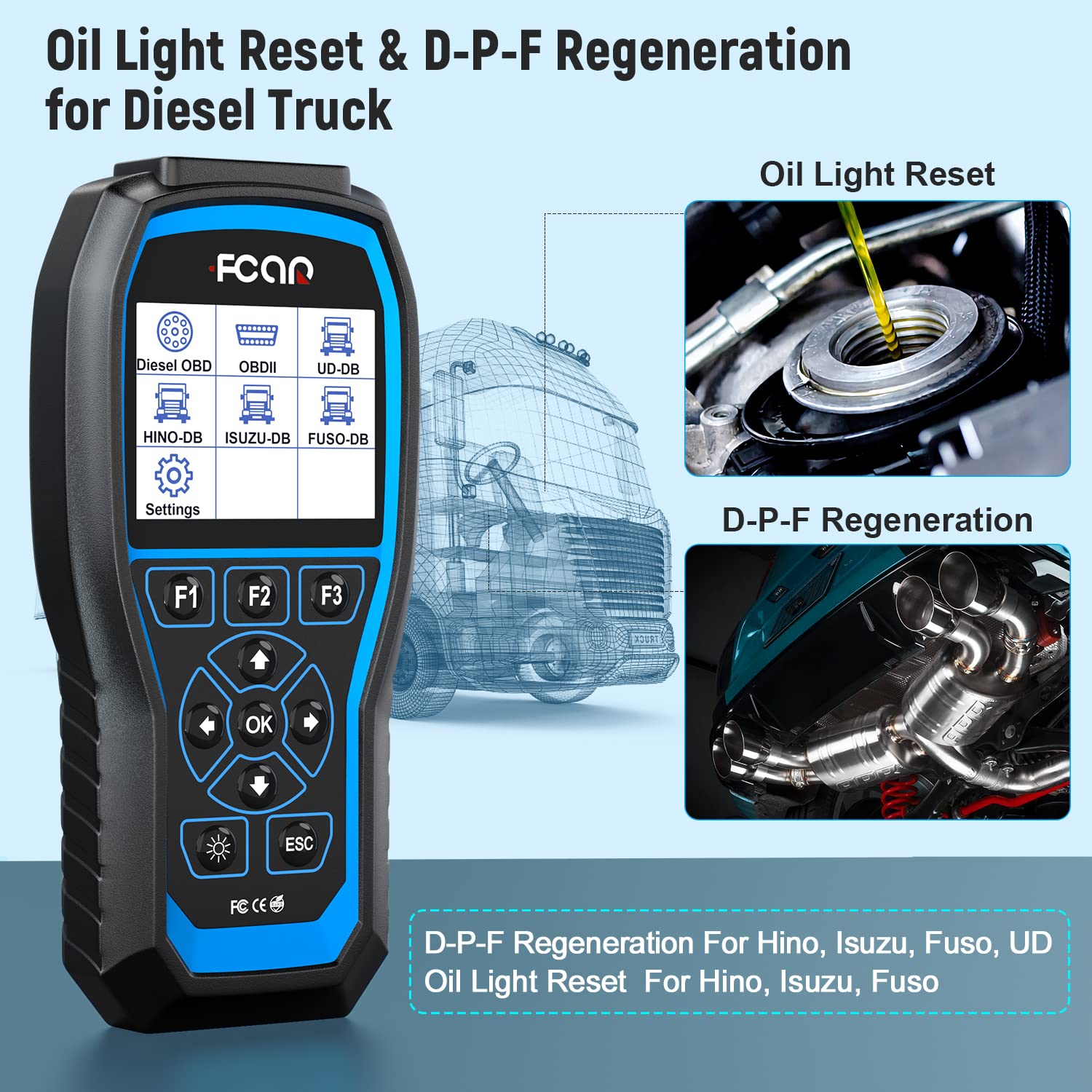 2 in 1 FCAR Heavy Duty Truck Scanner, Full Systems Diesel Trucks