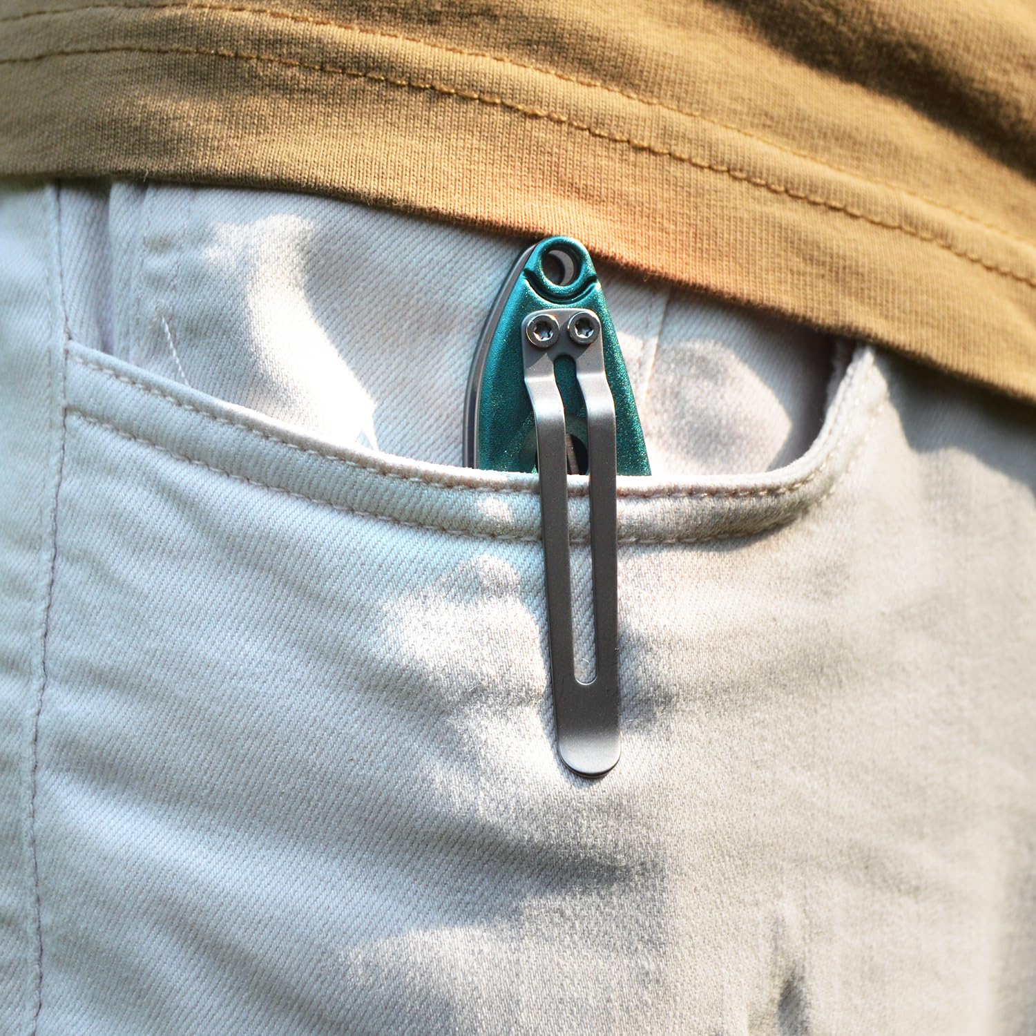 TONIFE Navaja de Bolsillo, EDC cuchillo plegable con clip de bolsillo Mosquetón Funda de nylon y 5 hojas intercambiables, para la supervivencia al aire libre Pesca Senderismo (Cian)