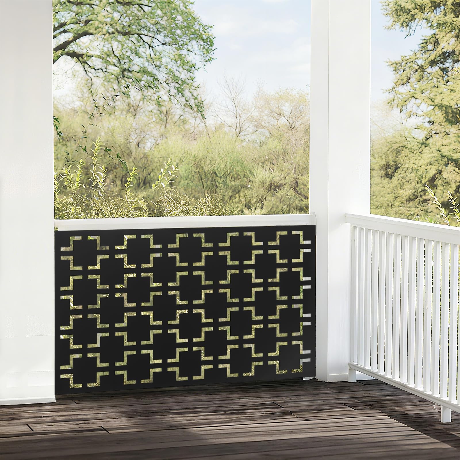 Panneau décoratif pour la confidentialité, paravent pour intérieur et extérieur, cloison, 60 x 117 cm, séparateur creux en métal, pour terrasses décoratives (1, modèle B)