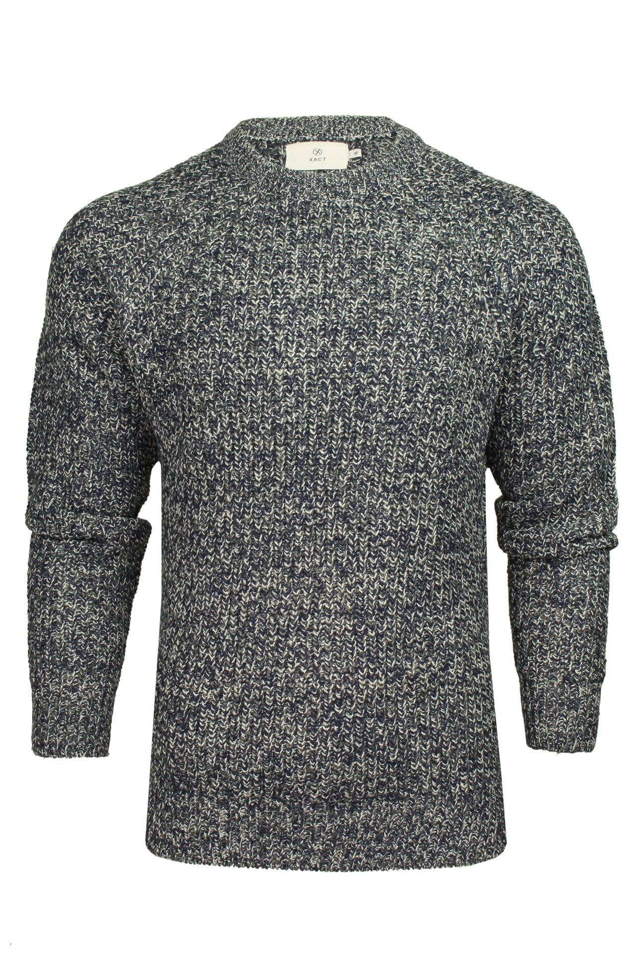 XactXact Herren Grobstrickpullover im Fischer-Rippmuster mit verdrehtem Strick, Raglanärmeln