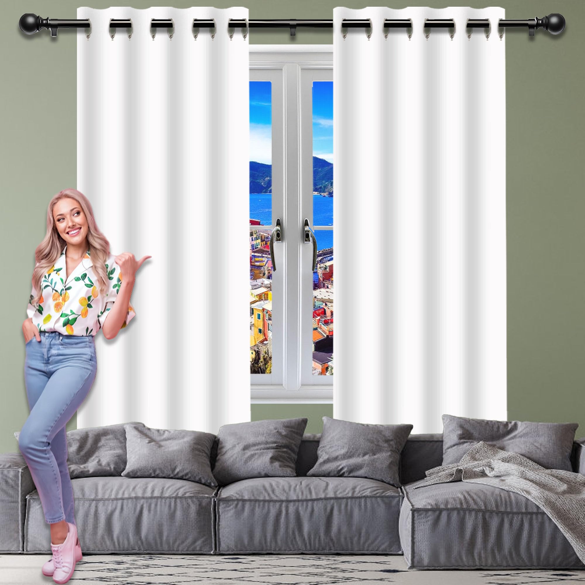 Rideaux salon anti bruit pour chambre et maison rideau occultant blanc moderne