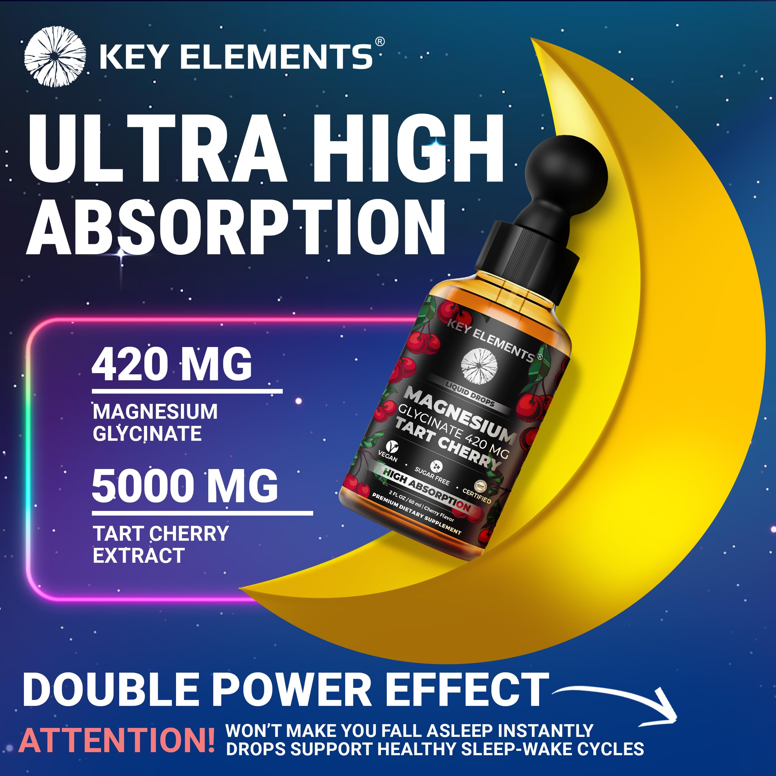 Liquid Magnesium Glycinate 420 Mg with Natural Tart Cherry Extract — Amazon image 3