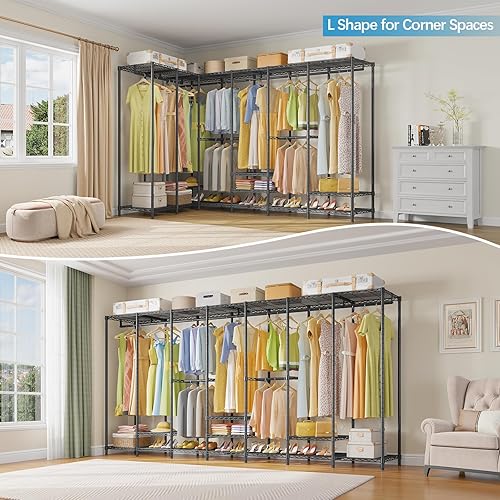 Miniatura 6 de VIPEK V70 - Perchero de ropa extra grande, resistente, armario independiente de metal para colgar ropa, organizador y almacenamiento de dormitorio,