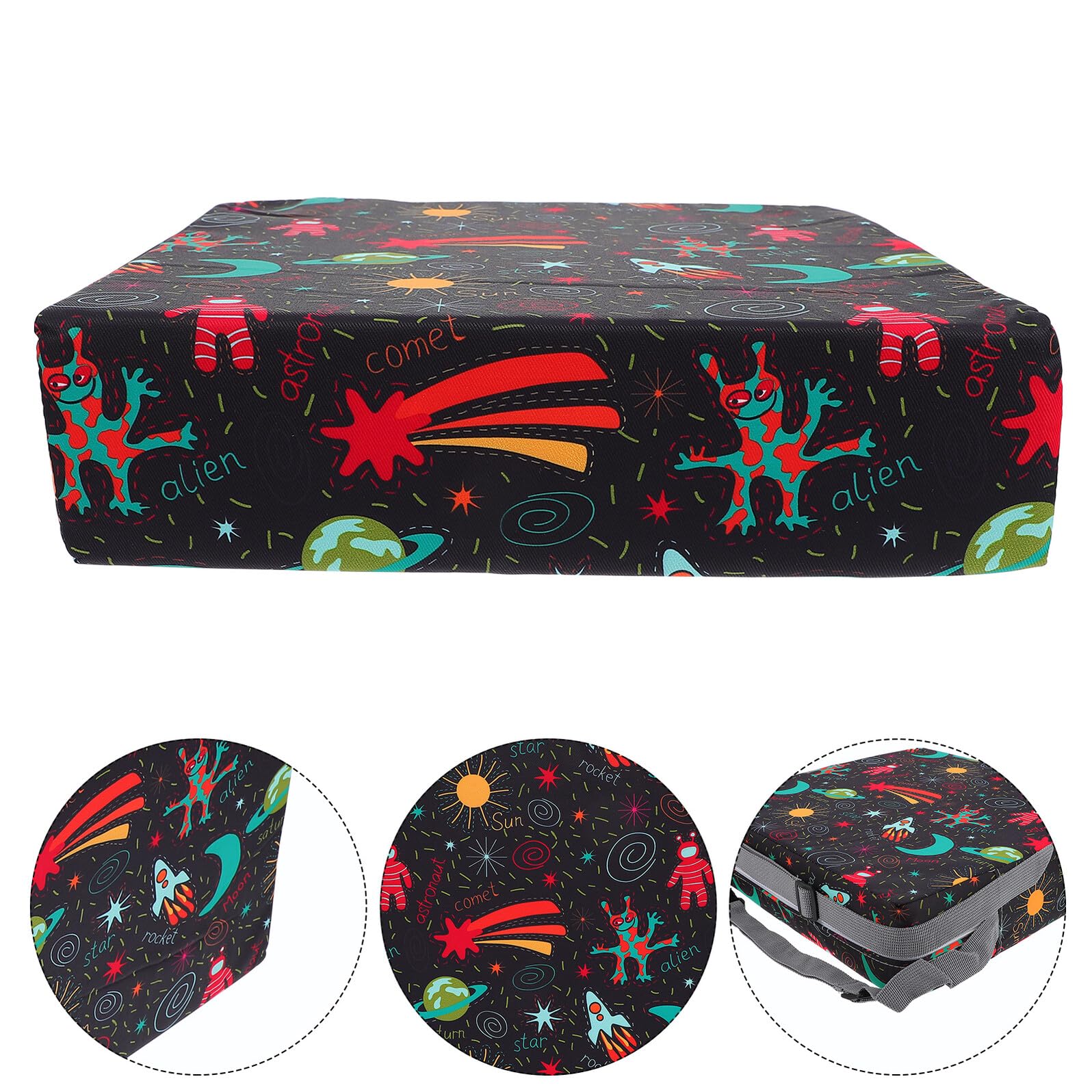 Rehausseur de Chaise pour Garçon et Filles 1 Pièce Noir en Polyester | Fermeture Zippée, Déhoussable pour Lavage, Usage Maison et Pique-niques