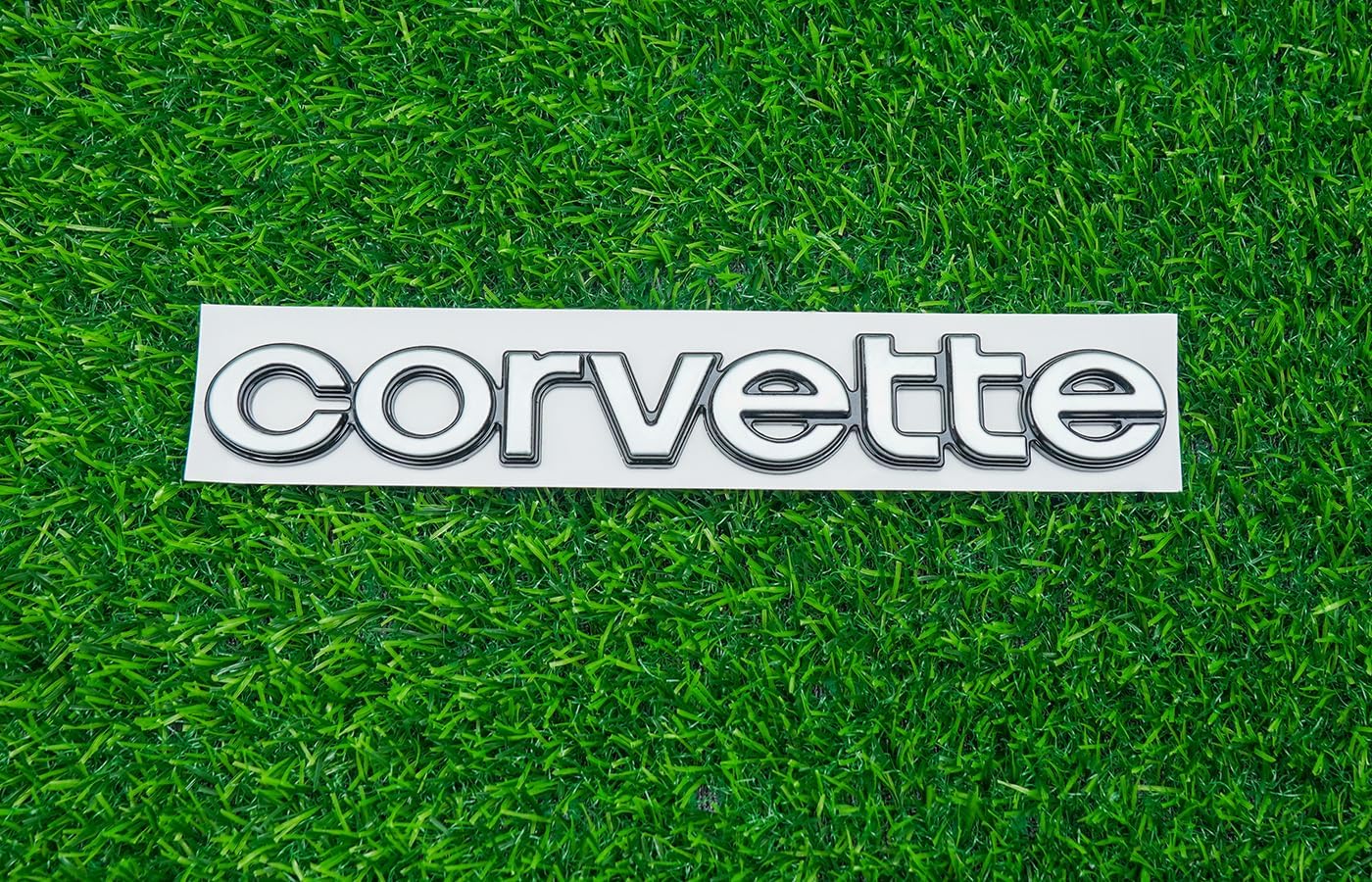 Replacement for 1980-1982 Corvette Emblem Rear Bumper Letters Script 3D Badge Logo C3 Nameplate (Chrome)