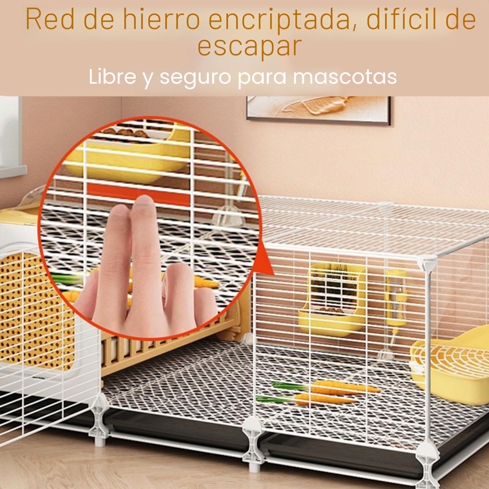 Jaula Grande para Conejos, Jaulas de Metal para Animales Pequeños para Ratas Adultas, Conejos, Hurones, Chinchillas, Gatos, Cobayas y Hámsteres Grandes