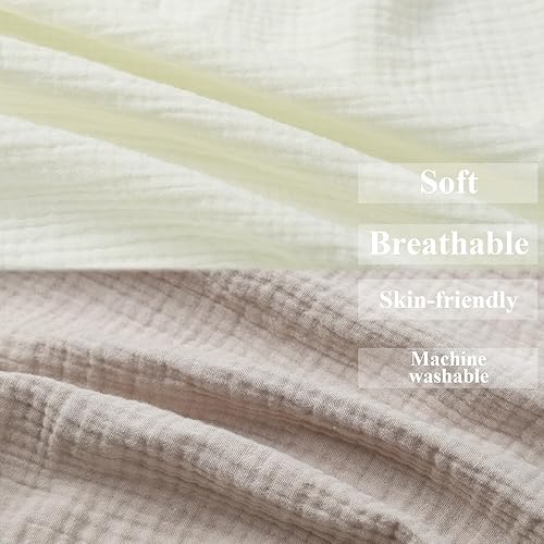 Miniatura 2 de Sábanas de moisés de muselina para bebé niño y niña, paquete de 2 sábanas bajeras suaves y transpirables para colchón rectangular redondo ovalado de