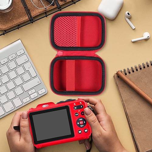 Miniatura 7 de Aenllosi - Funda de viaje rígida compatible con Kodak PIXPRO WPZ2, estuche resistente impermeable para cámara digital (rojo)