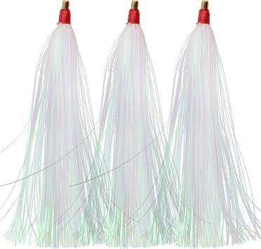 Bucktail Teasers Saltwater Mylar Fishing Skirts Flash Fishing Teaser Tail Flounder Rigs for Saltwater Plugs Fishing Lures